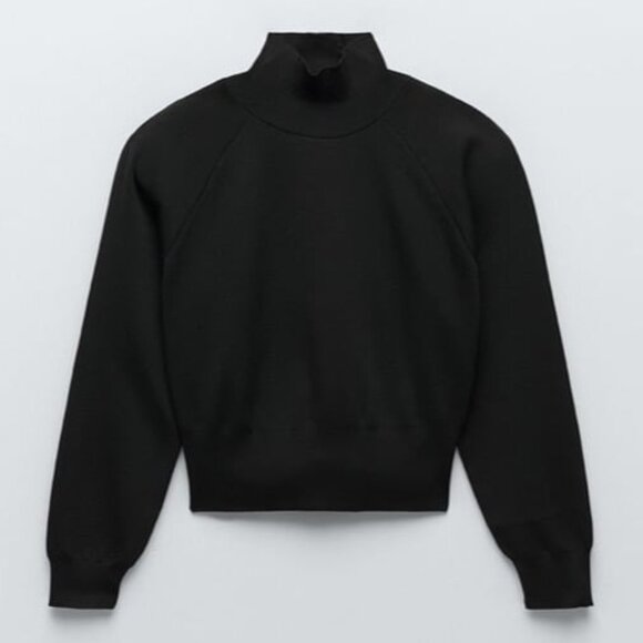 Zara Sweaters - NWT ZARA Knit Mock Neck with Shoulder Pads